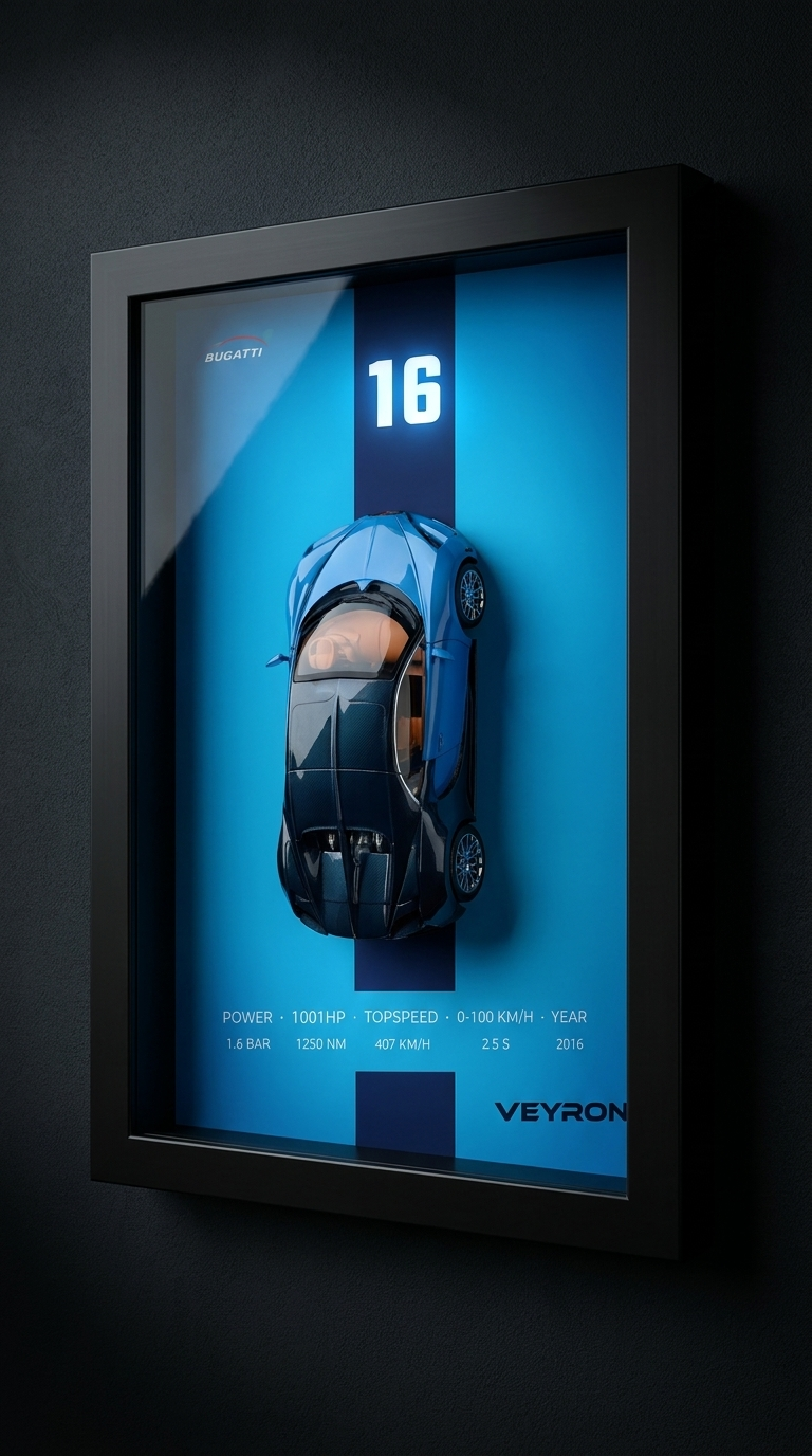 Bugatti Veyron 16.4 3D Shadow Box Ad