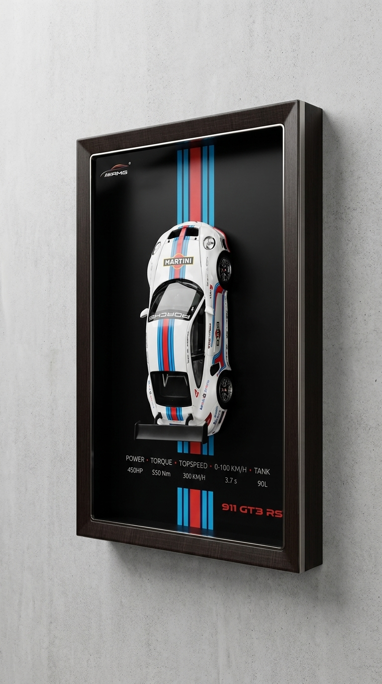 Porsche 911 GT3 RSR 3D Shadow Box Ad